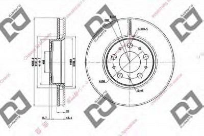 DJ PARTS bd2008 -  Тормозной диск